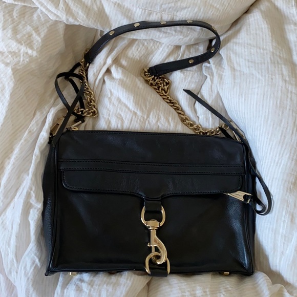 Rebecaa Minkoff M.A.C Crossbody Black/Gold - Picture 1 of 6